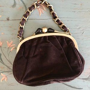 J Crew Retro Velvet Handbag Josephine Brown